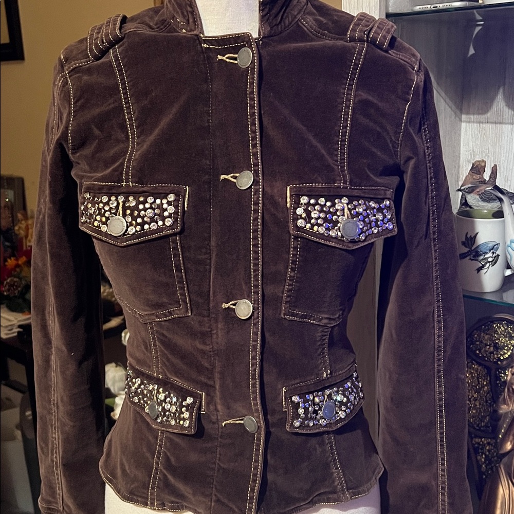 Twill 22 twenty two jacket with studs and bling - Picture 2 of 11